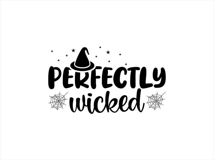 Diseño de camiseta de Halloween con tipografía Perfectly Wicked.