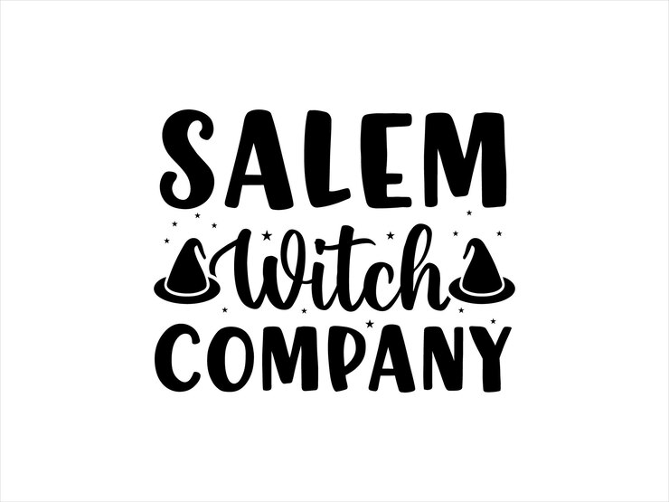 Diseño de camiseta de Halloween con tipografía de Salem Witch Company