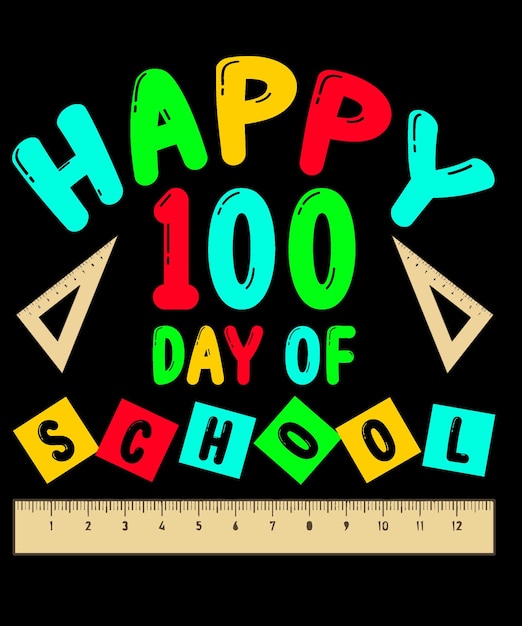 Diseño de camiseta happy 100 days of school