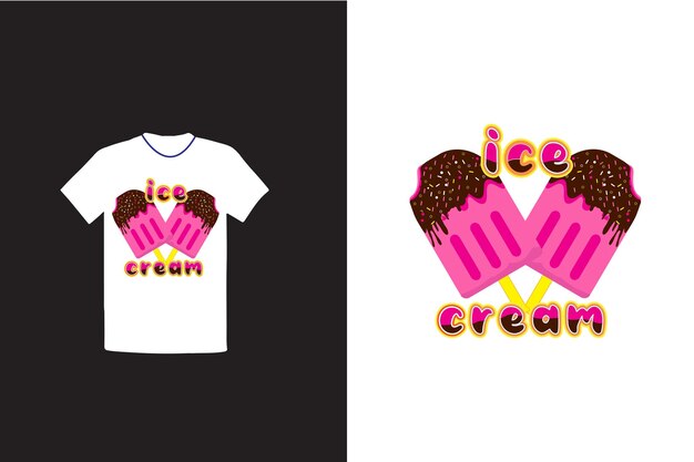 Vector diseño de camiseta de helado vectorial, diseño de camiseta de helado delicioso, diseño de camiseta para colorear,