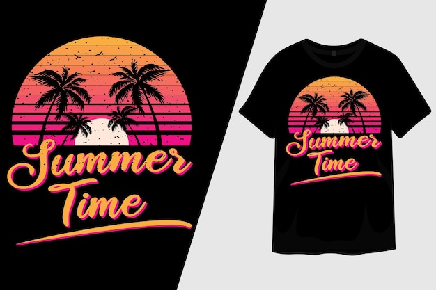 Diseño de camiseta de horario de verano.