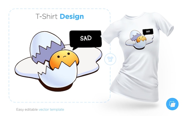 Vector diseño de camiseta de huevo roto. impresión para ropa, carteles o souvenirs. ilustración vectorial