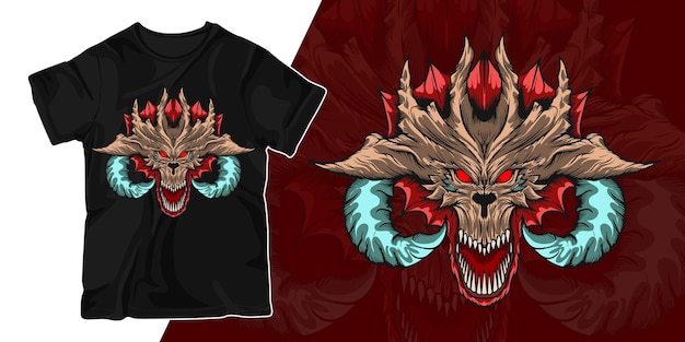 Diseño de camiseta de ilustración de arte de dragón