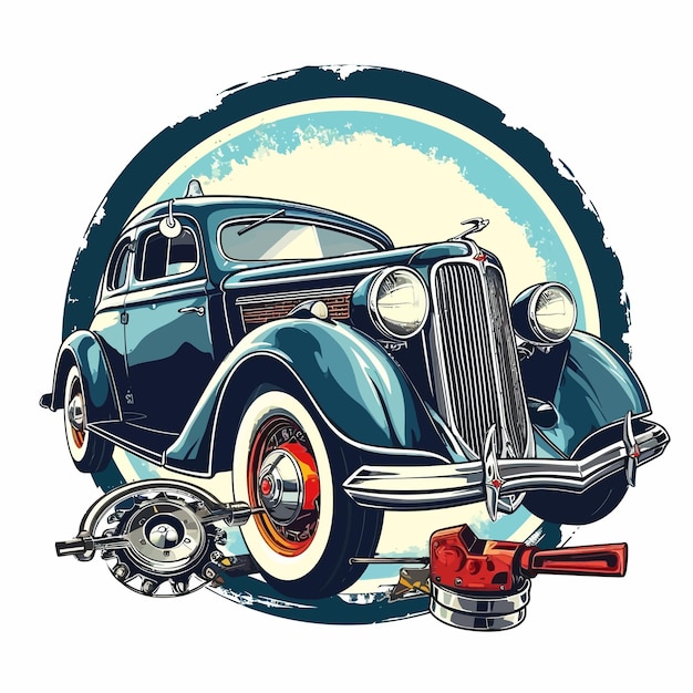 Vector diseño de camiseta de ilustración de automóviles