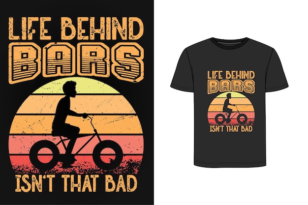 Diseño de camiseta de ilustración de bicicleta