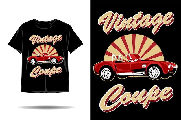 Diseño de camiseta de ilustración de coche cupé vintage