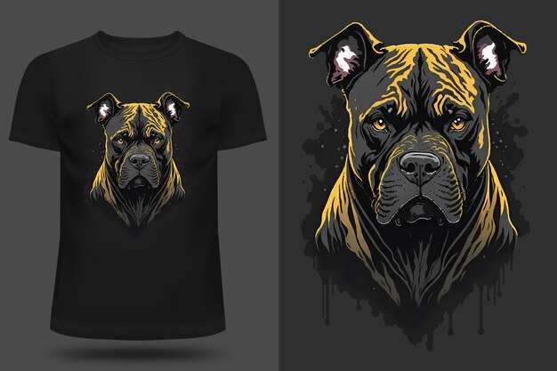 Vector diseño de camiseta ilustración de perro estilo vintage