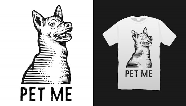 Vector diseño de camiseta de ilustración de perro