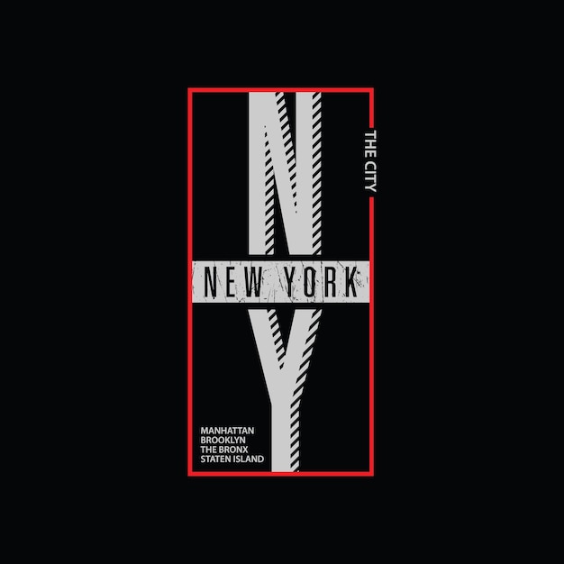 Diseño de camiseta de ilustración de vector de tipografía de ciudad de nueva york