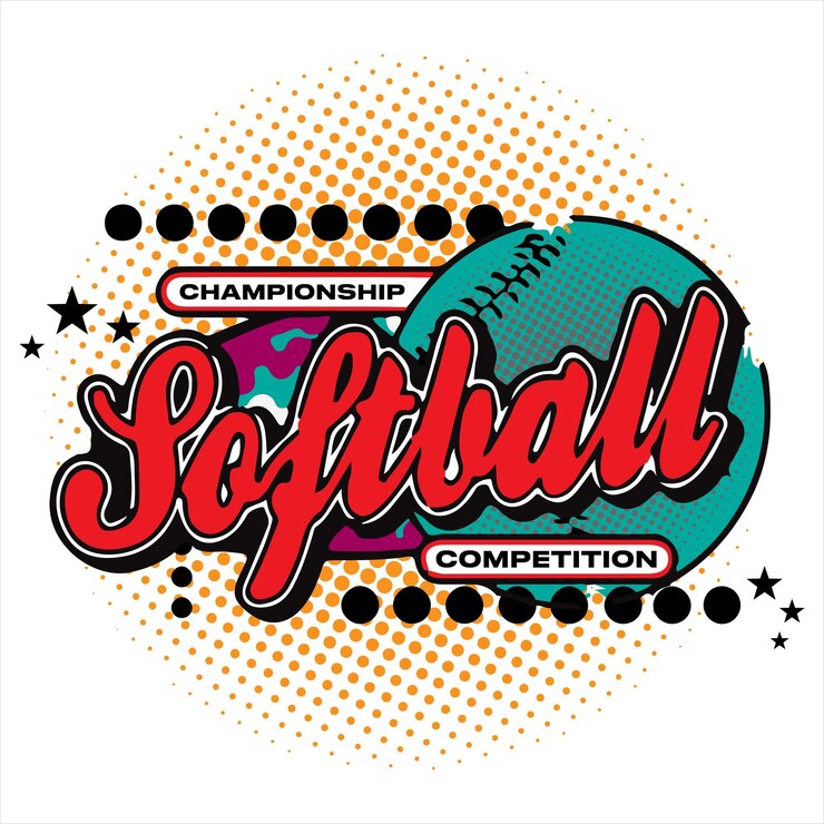 Vector diseño de camiseta de imágenes de softbol de vector