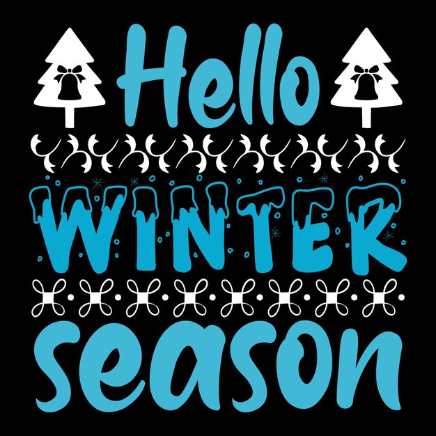 Diseño de camiseta de invierno, elemento de nieve, vector de elemento de invierno
