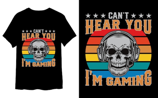 Diseño de camiseta de juego para amantes de los juegos.
