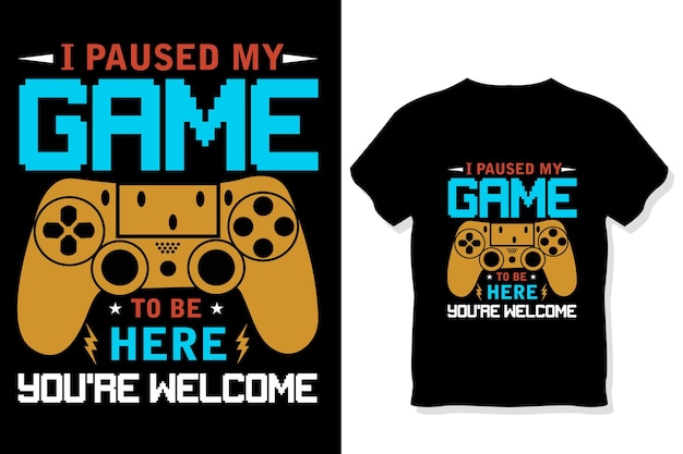 Diseño de camiseta de juego divertido Diseño de camiseta activado en modo jugador