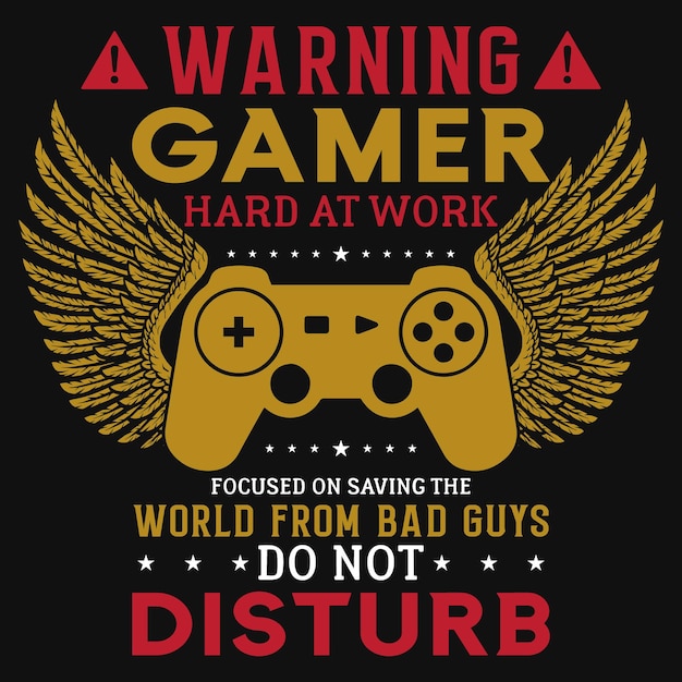 Diseño de camiseta de juegos.