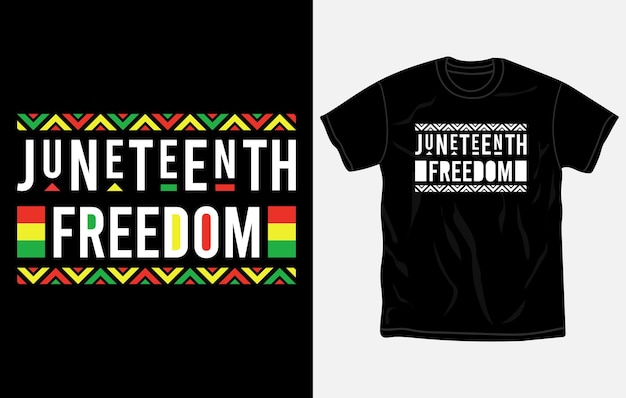 Diseño de camiseta juneteenth y plantilla de impresión diseño tipográfico 19 de junio vector afroamericano