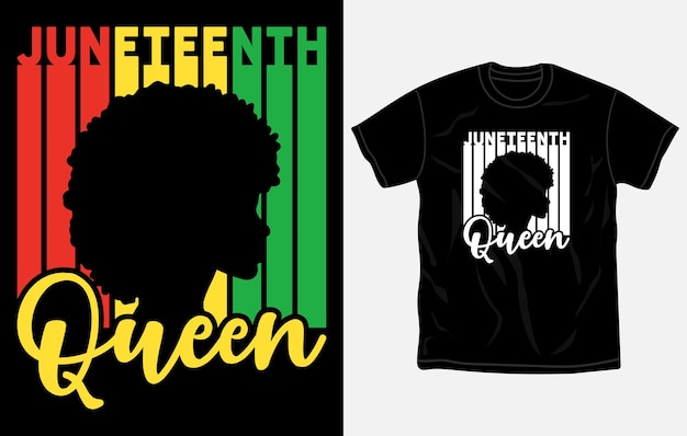 Diseño de camiseta Juneteenth y plantilla de impresión Diseño tipográfico 19 de junio Vector afroamericano