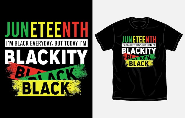Diseño de camiseta Juneteenth y plantilla de impresión Diseño tipográfico 19 de junio Vector afroamericano