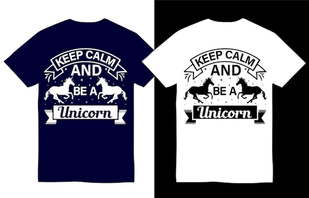 Vector diseño de camiseta keep calm and be a unicorn