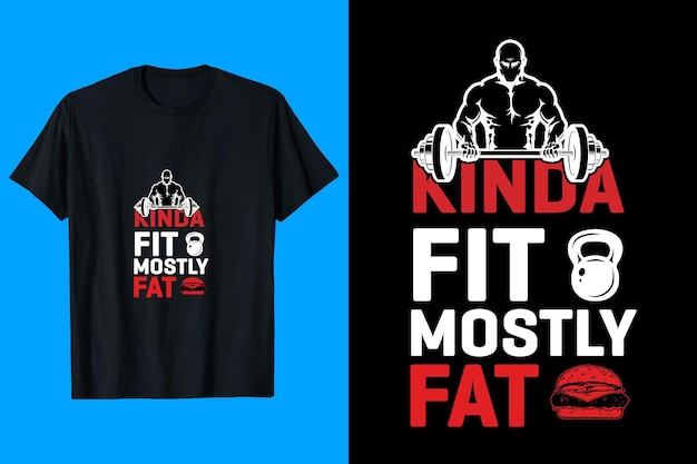 Diseño de camiseta Kinda Fit Mostly Fat