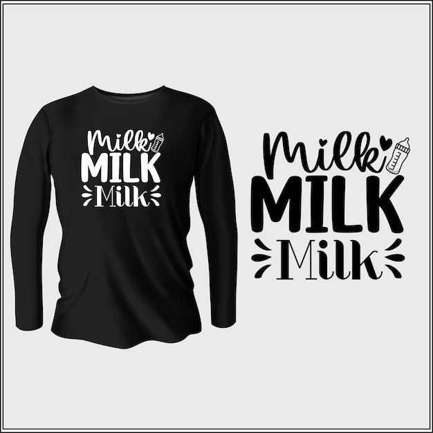 diseño de camiseta de leche leche leche con vector