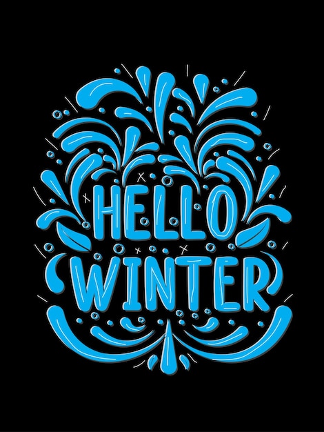 diseño de camiseta de letras de invierno