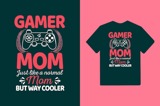 Diseño de camiseta con letras de tipografía de mamá o mamá para juegos