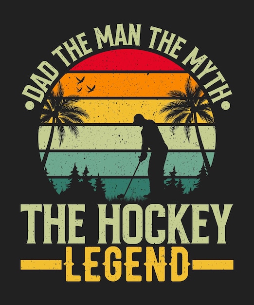 Vector el diseño de la camiseta de la leyenda del hockey.