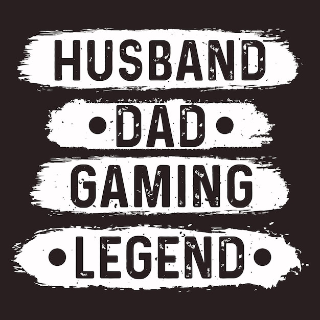 Diseño de camiseta de leyenda de juego de papá esposo