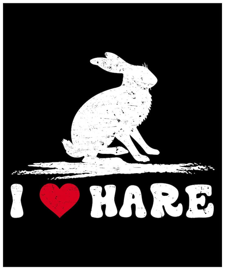 Vector diseño de camiseta de liebre silueta de liebre un fondo blanco