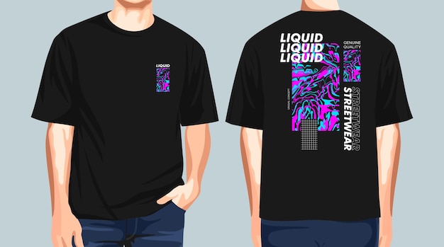 Diseño de camiseta liquid streetwear