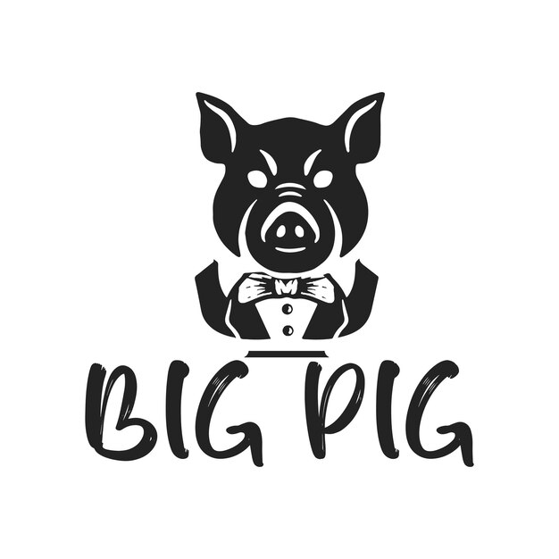 Diseño de camiseta con logo de cerdo grande.