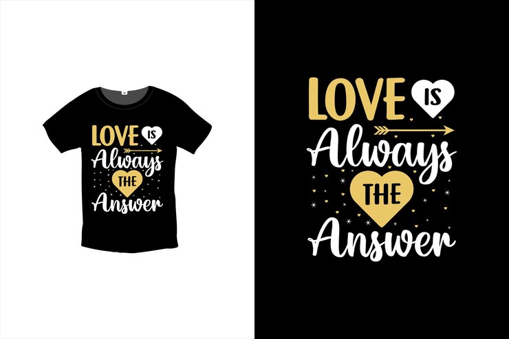 Diseño de camiseta Love Always The Answer, plantilla de diseño de camiseta del día de San Valentín