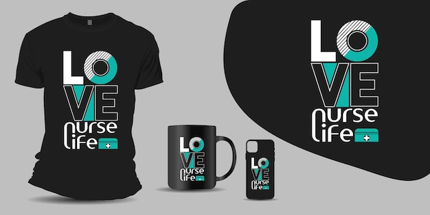 Diseño de camiseta Love nurse life