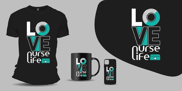 Diseño de camiseta love nurse life