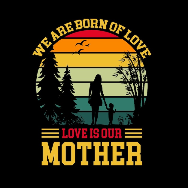 Diseño de camiseta de madre Diseño de camiseta retro vintage para el día de la madre