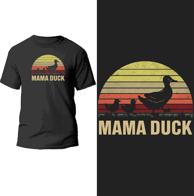 Diseño de camiseta de mamá pato.