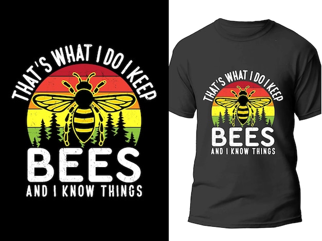 Diseño de camiseta de mantenimiento de abejas Camiseta vectorial de abeja Camiseta de miel