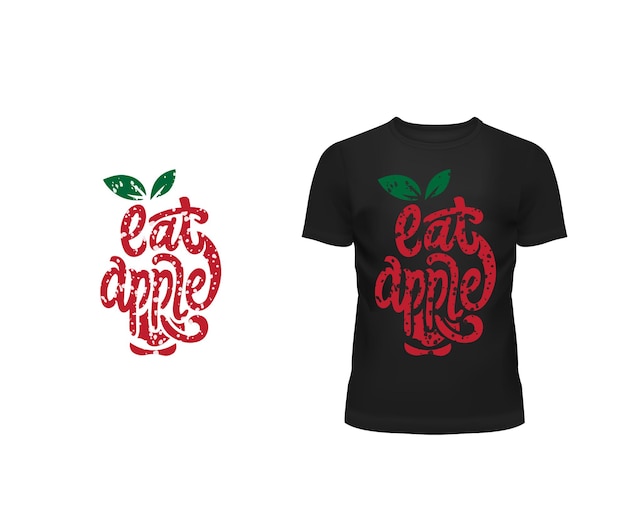 diseño de camiseta de manzana