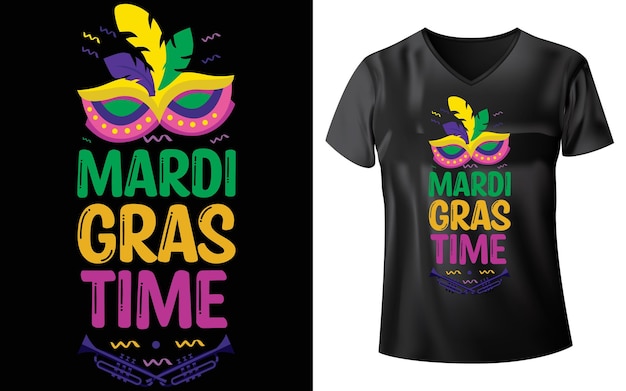 Diseño de la camiseta de Mardi Gras