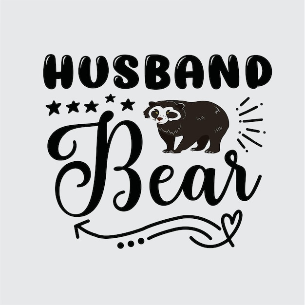 Diseño de camiseta de marido oso