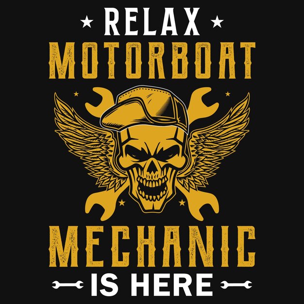 Diseño de camiseta de mecánico.