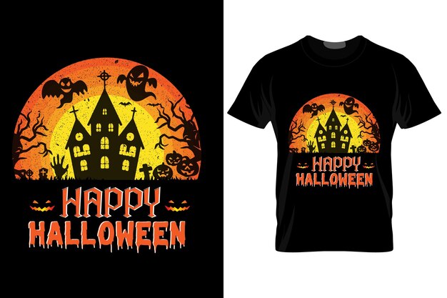Diseño de camiseta de miedo de calabaza de halloween