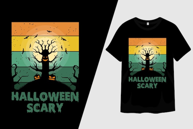 Diseño de camiseta de miedo de Halloween