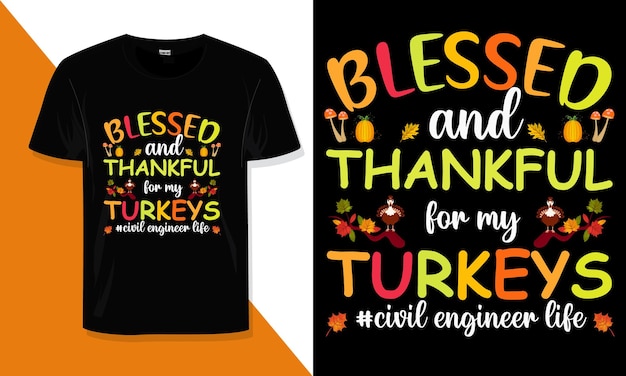 Diseño de camiseta de moda de acción de gracias