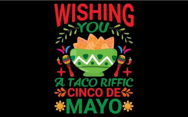 Diseño de camiseta de moda cinco de mayo.