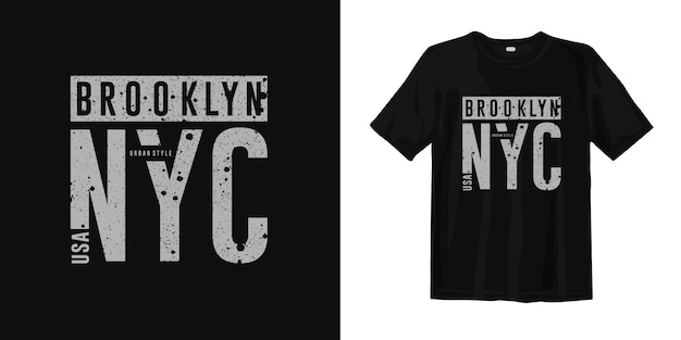 Diseño y camiseta de moda de la ciudad de Brooklyn, Nueva York, tipografía de estilo urbano