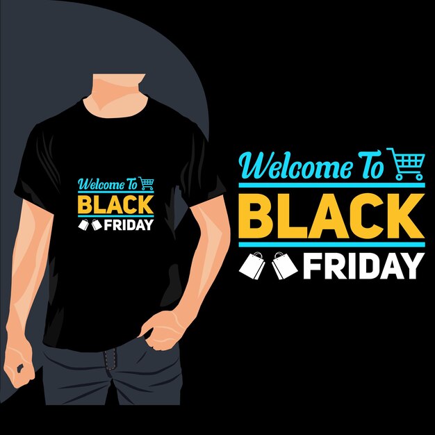 Vector diseño de camiseta de moda de tipografía de viernes negro