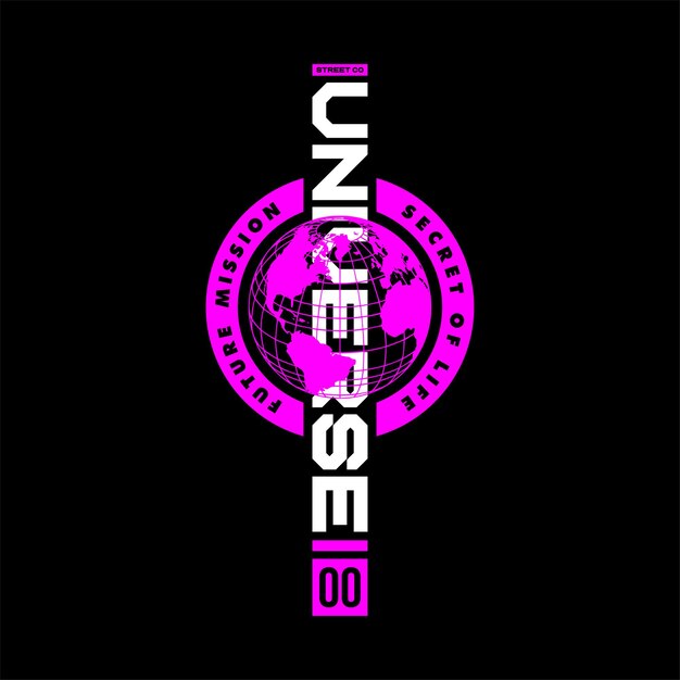 diseño de camiseta de moda vintage simple universo