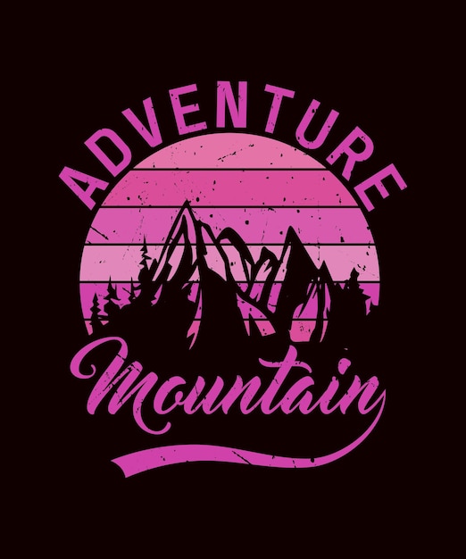 Diseño de camiseta de montaña de aventura