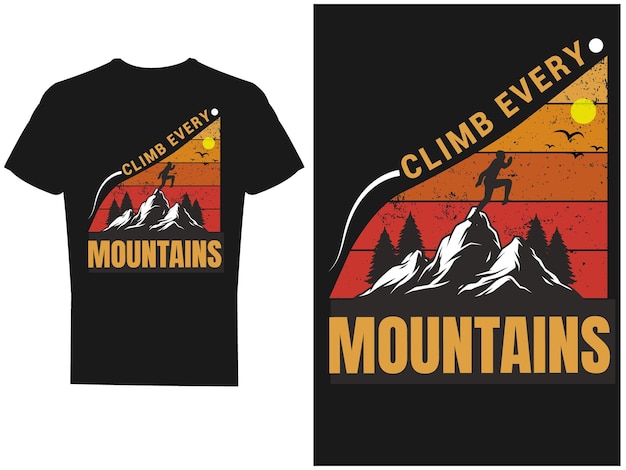 Diseño de camiseta de montaña